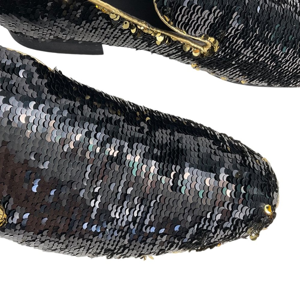 NEW AMALI Men's Slip On Gold/Black Sequins Loafers Flipp-428 size 15 - Picture 13 of 14